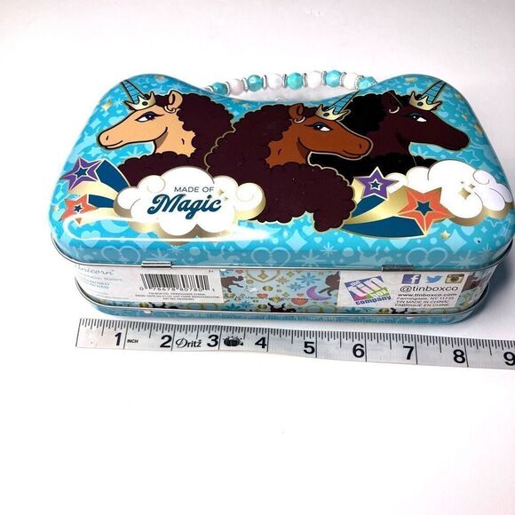 Afro Unicorn Scoop Purse Tin Carry All - Picture 11 of 12